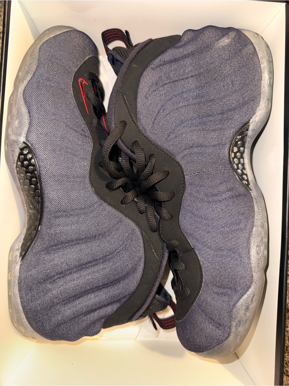 Nike Air Foamposite One Denim Size 10.5 M OG box preowned excellent CONDITION 🔥🔥